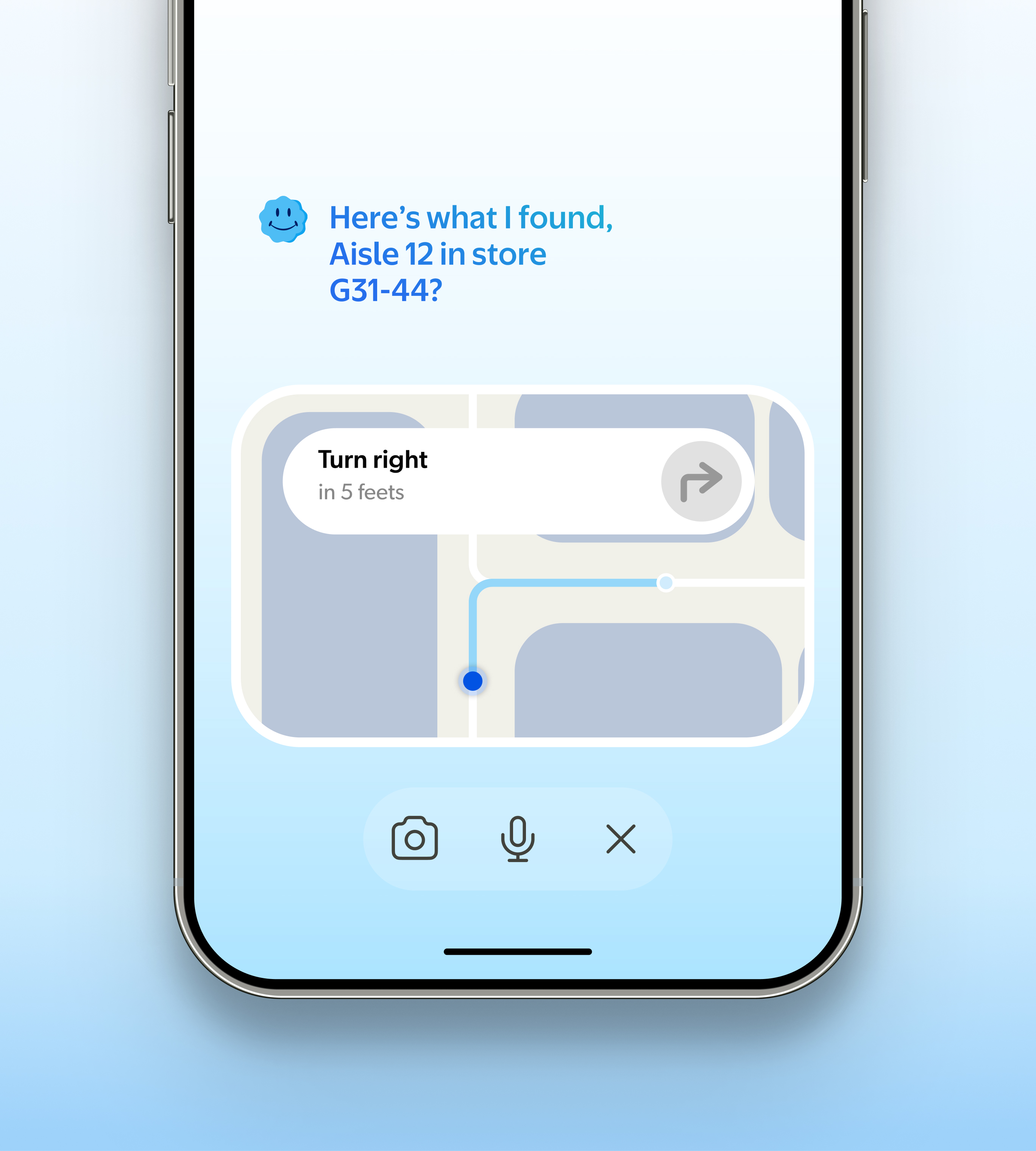 Squiggly finding an item’s aisle on a store map