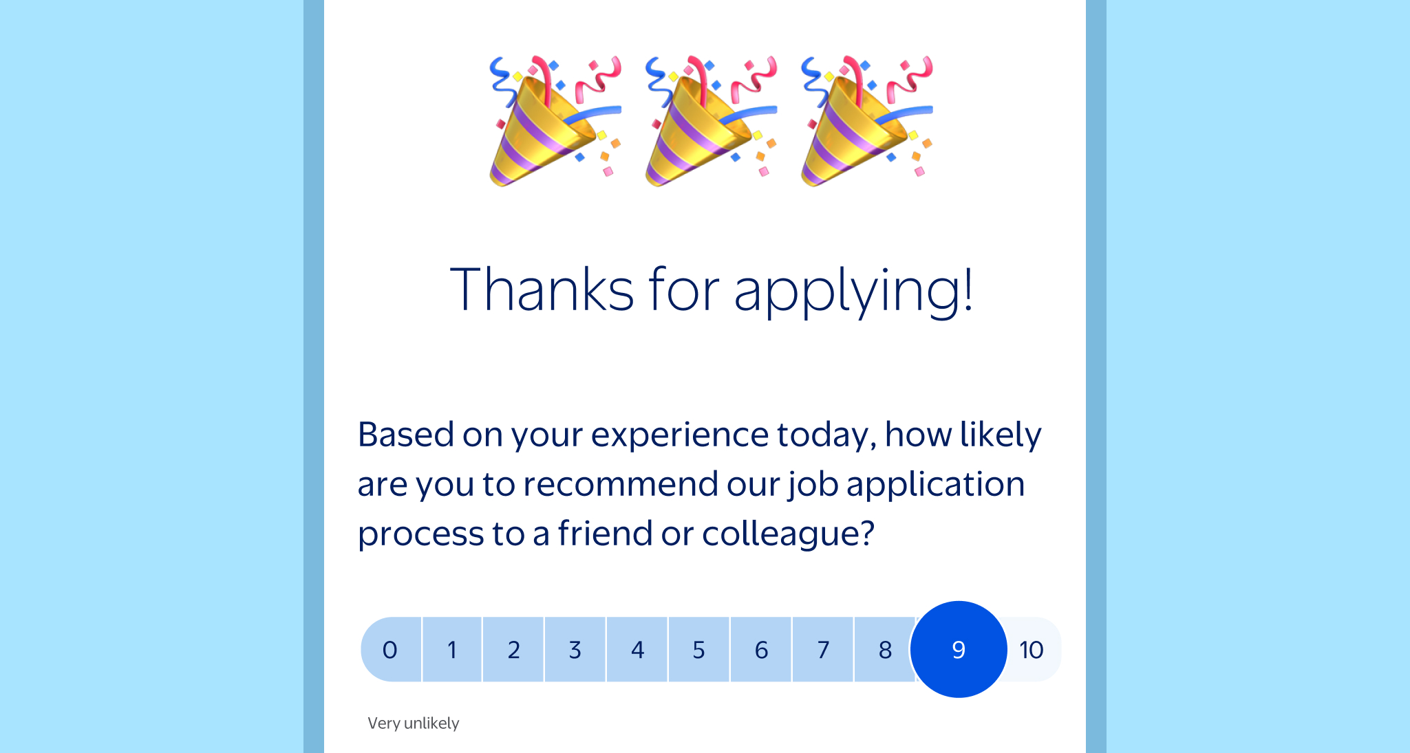 Post-application feedback survey